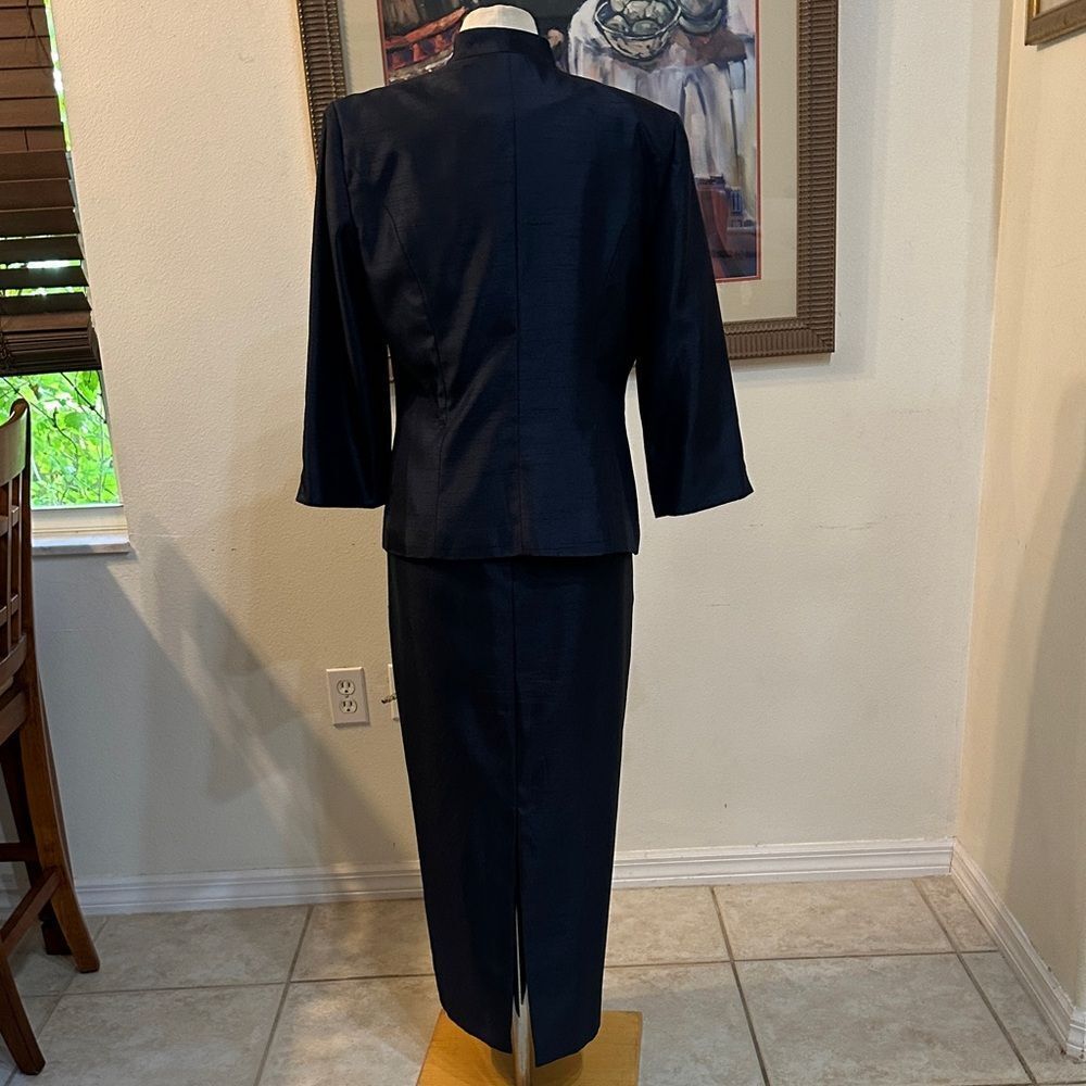 JESSICA HOWARD Evenings Elegant Navy  Gown w/ Crystal Embellished Jacket Size 12 - Picture 12 of 16